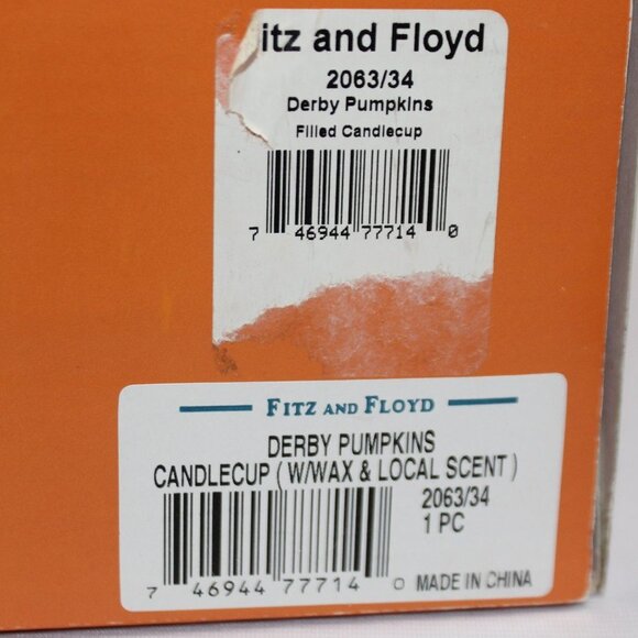 Fitz & Floyd Essentials Derby Hat Pumpkin Candle Cup without Candle - Picture 7 of 14